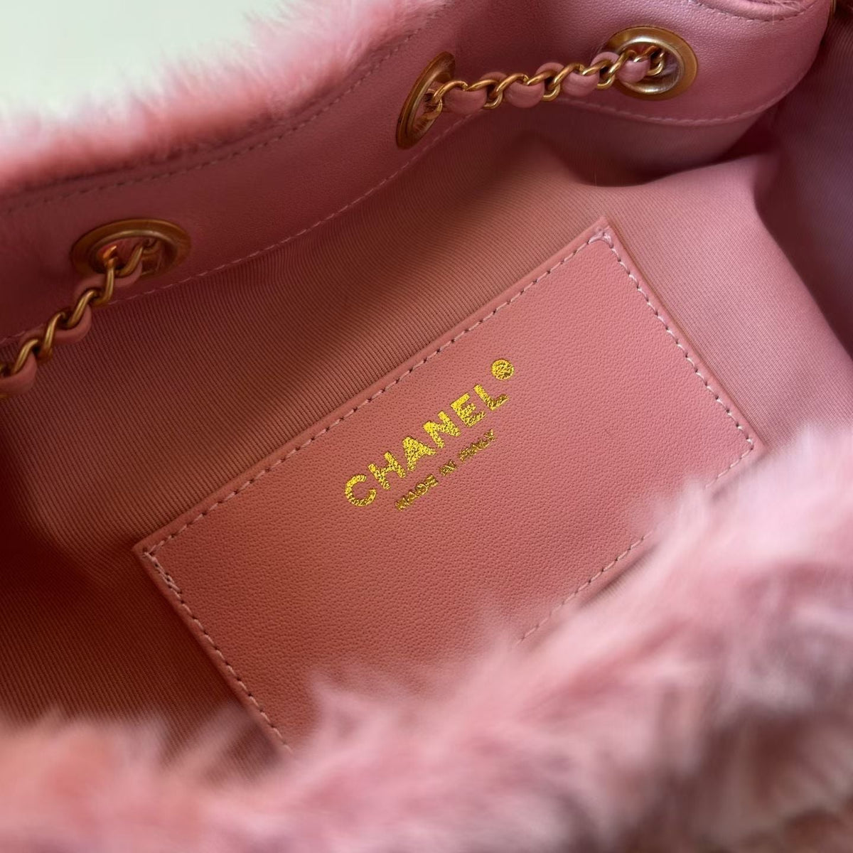 Chane 2026 Hobo Bag 30cm Pink Fur Leather