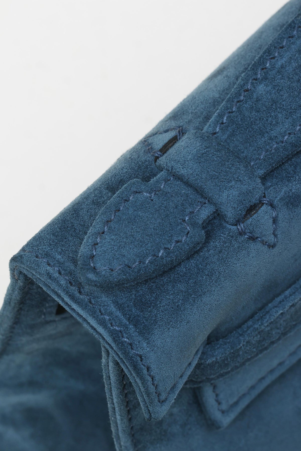 High-end Hermes 2026 Kelly Pochette 22cm Bag Navy Blue Suede