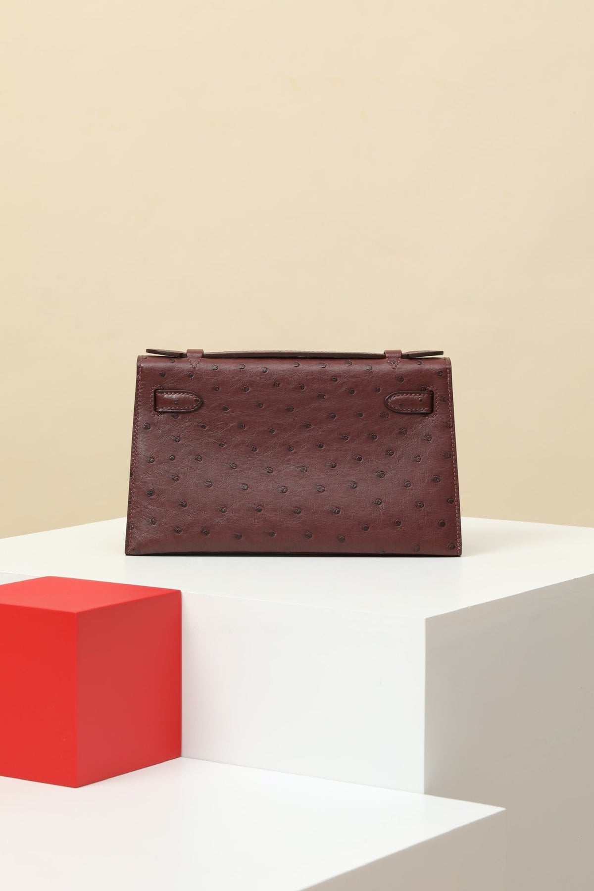 High-end Hermes 2026 Kelly Pochette Bag 22cm Ostrich Leather