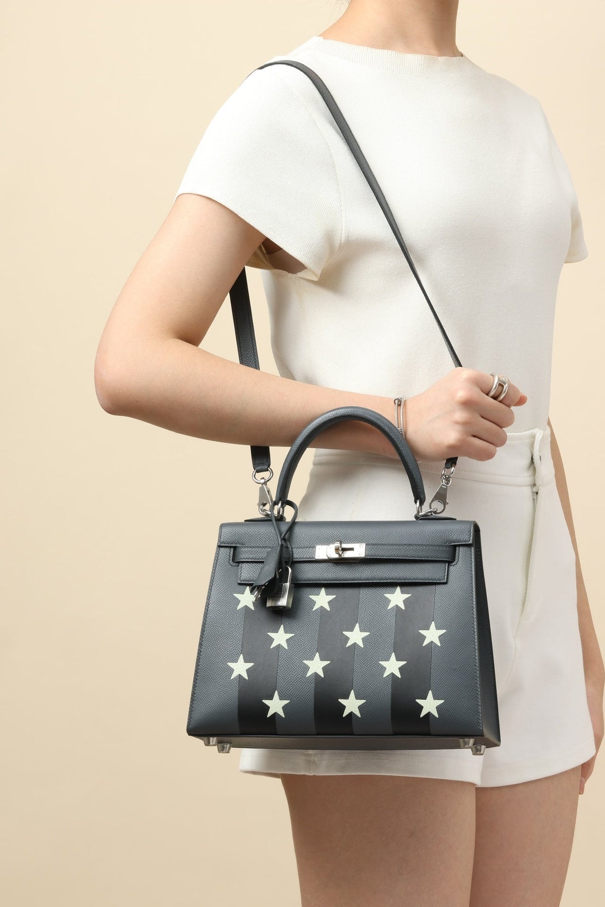 High-end Hermes 2026 Sellier Casaque Etoilee Kelly Bag 25cm Swift Calfskin