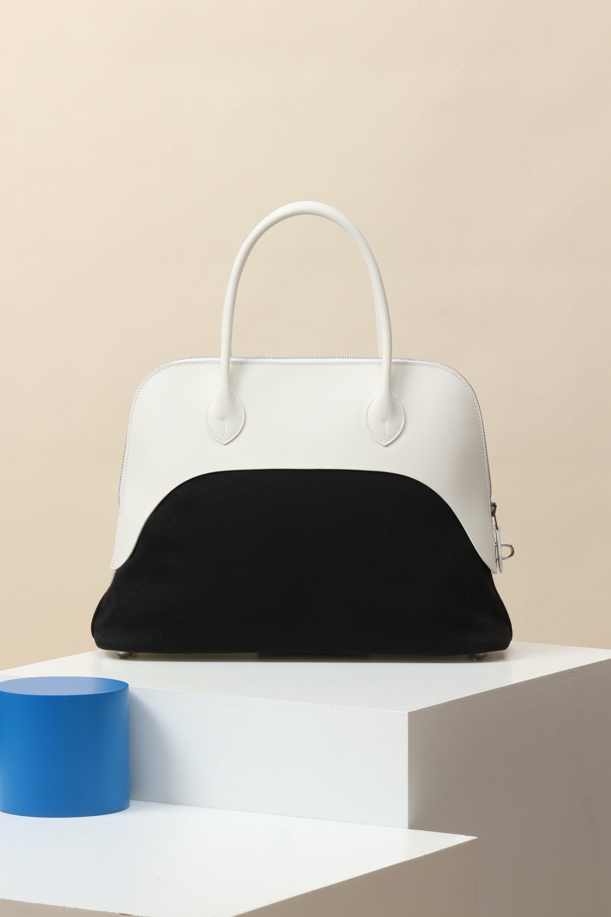 High-end Hermes 2026 Bolide Paddock Bag 35cm Box Leather Canvas