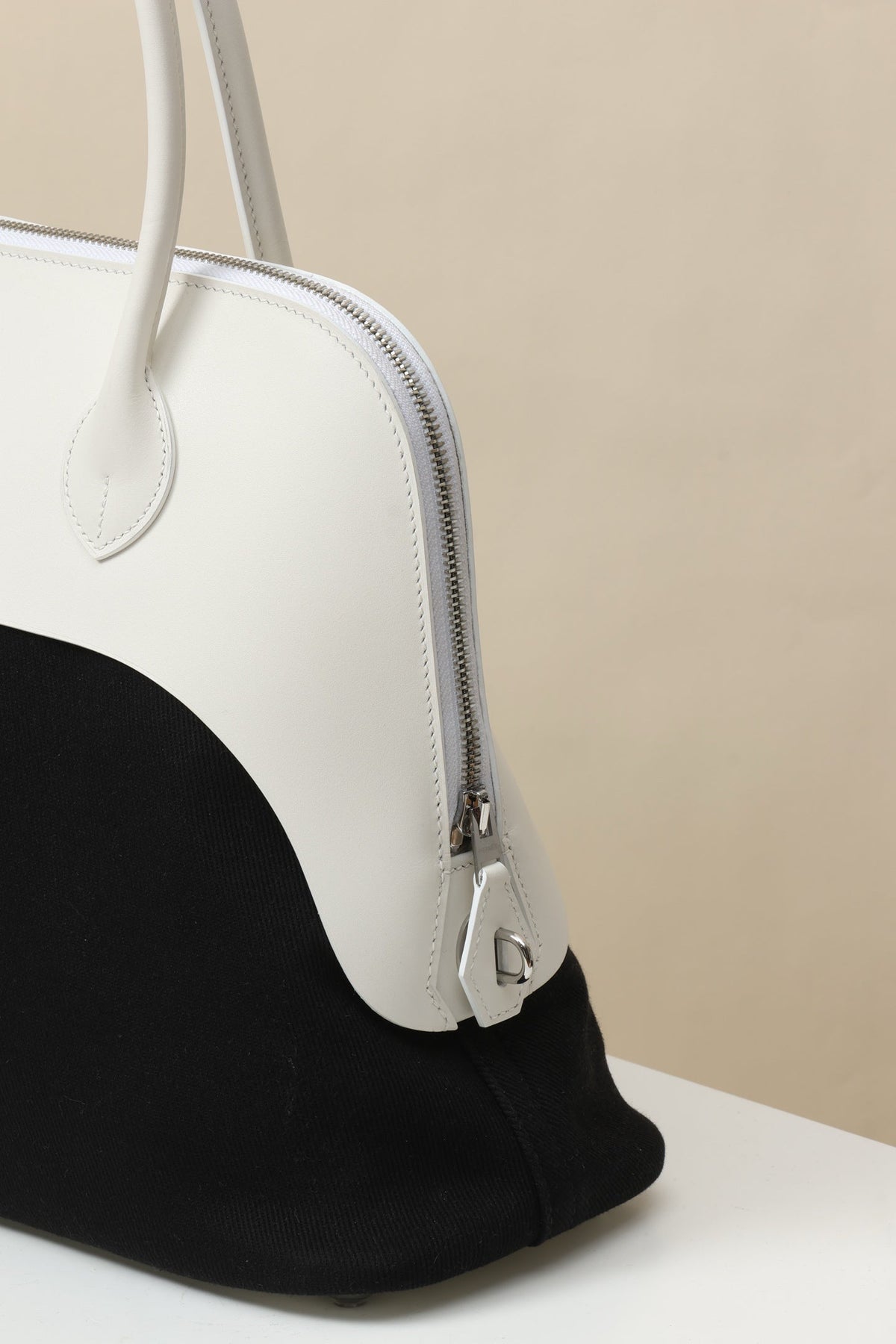 High-end Hermes 2026 Bolide Paddock Bag 35cm Box Leather Canvas