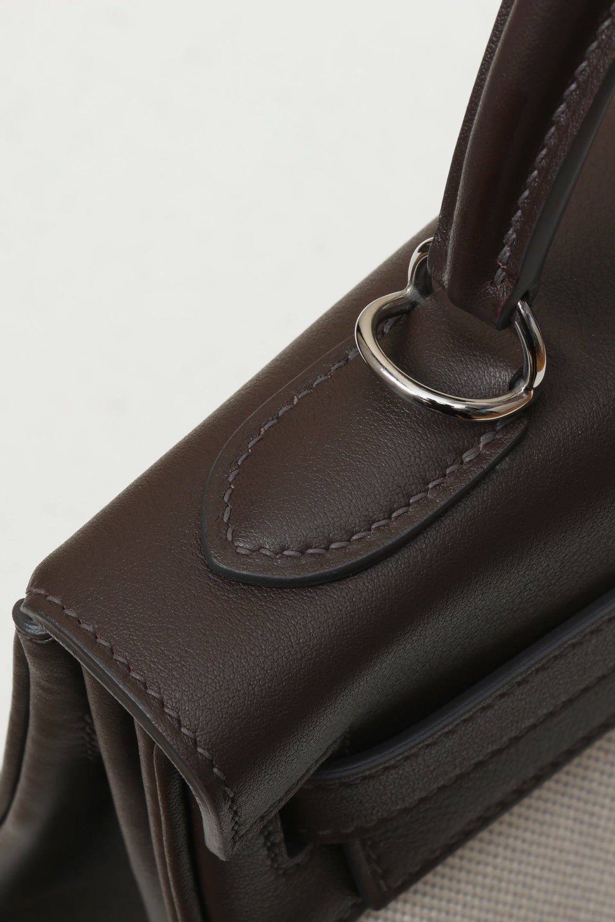 High-end Hermes 2026 Kelly Retourne Bag Leather Canvas