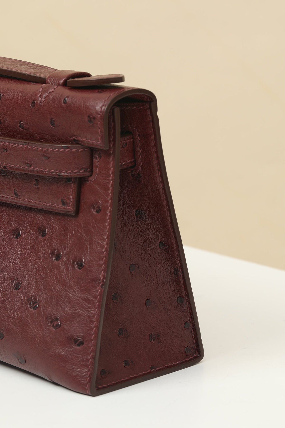 High-end Hermes 2026 Kelly Pochette Bag 22cm Ostrich Leather