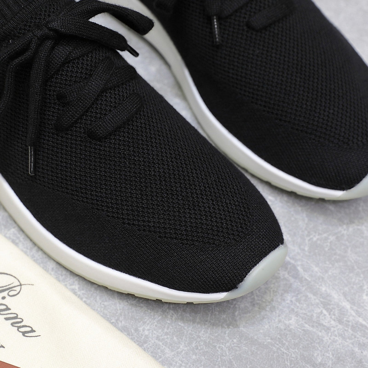 LP lady Flexy Walk  Sneaker Black mix Orange Wool And Calfskin 310451