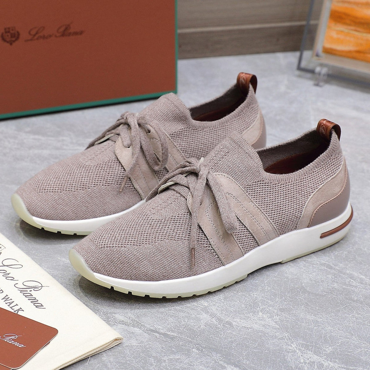 LP lady Flexy Walk  Sneaker Pink Wool And Calfskin 310454
