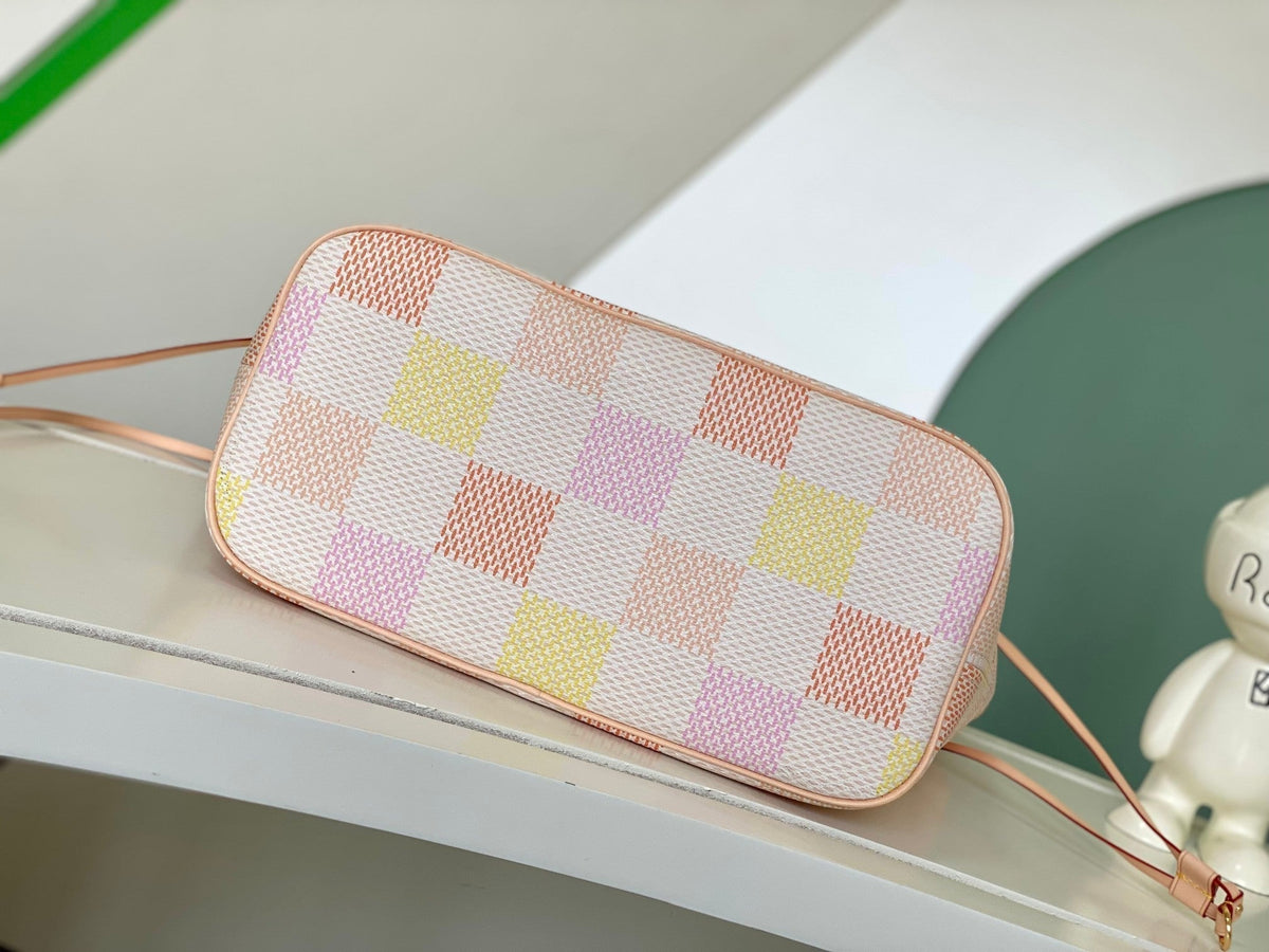 neverfull mm 31 peach damier coasted canvas