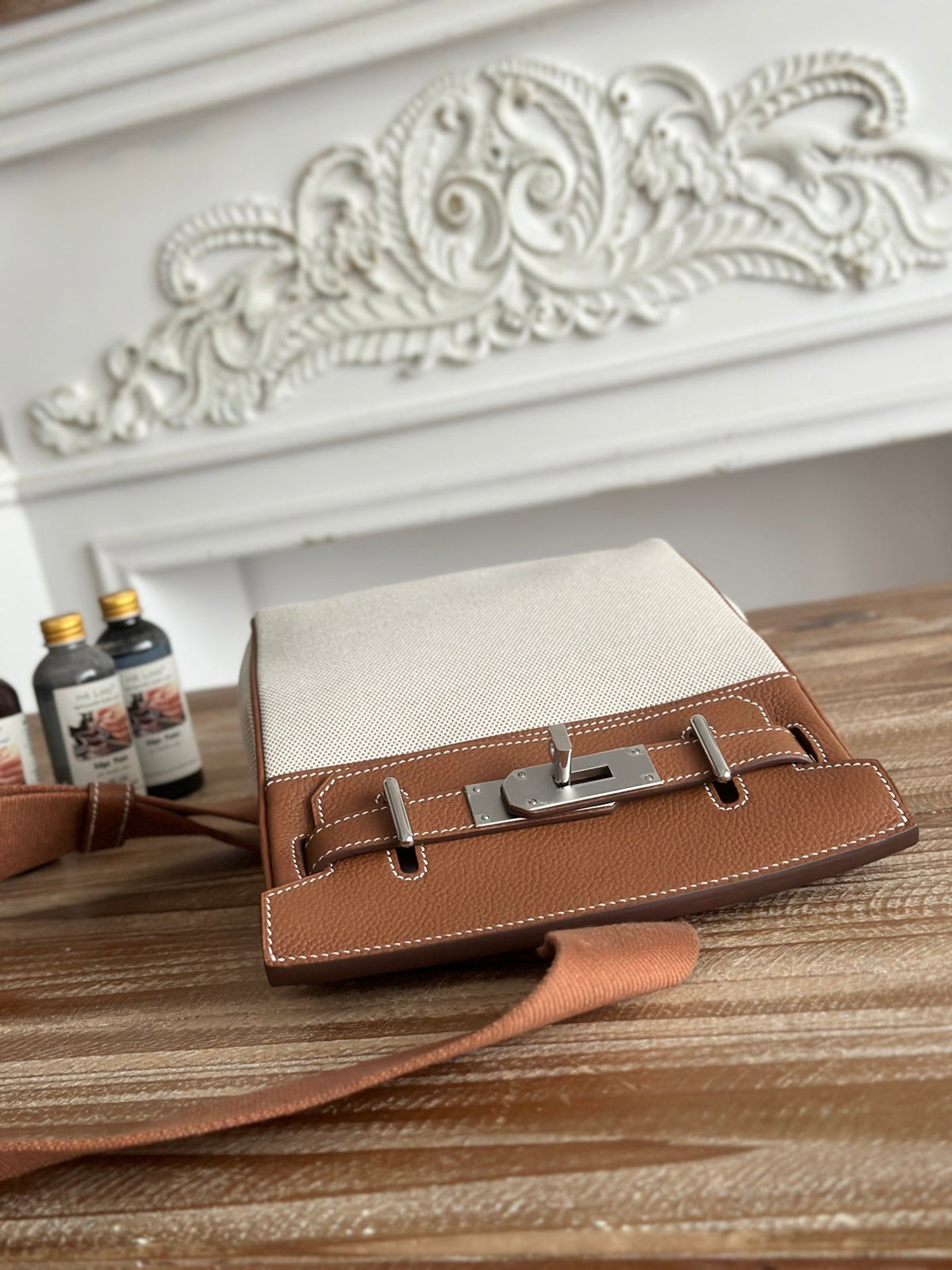 High-end Hermes 2026 Hac a Dos Bag 26cm Canvas/Togo Calfskin