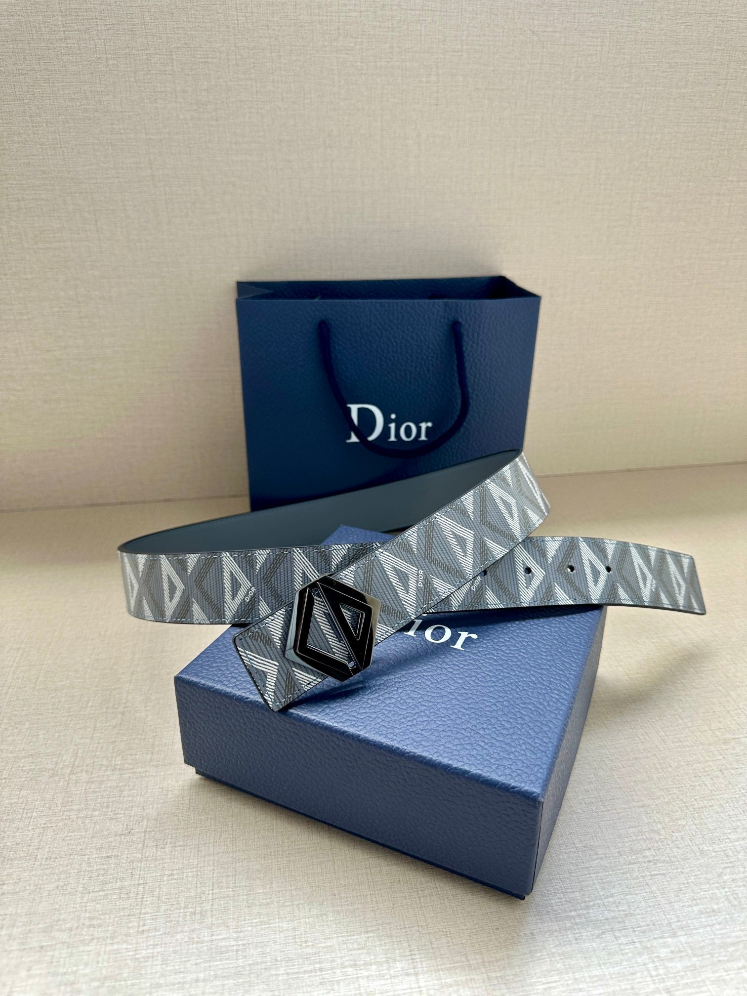 Dior 2026 CD Diamond Reversible Belt 40mm Leather