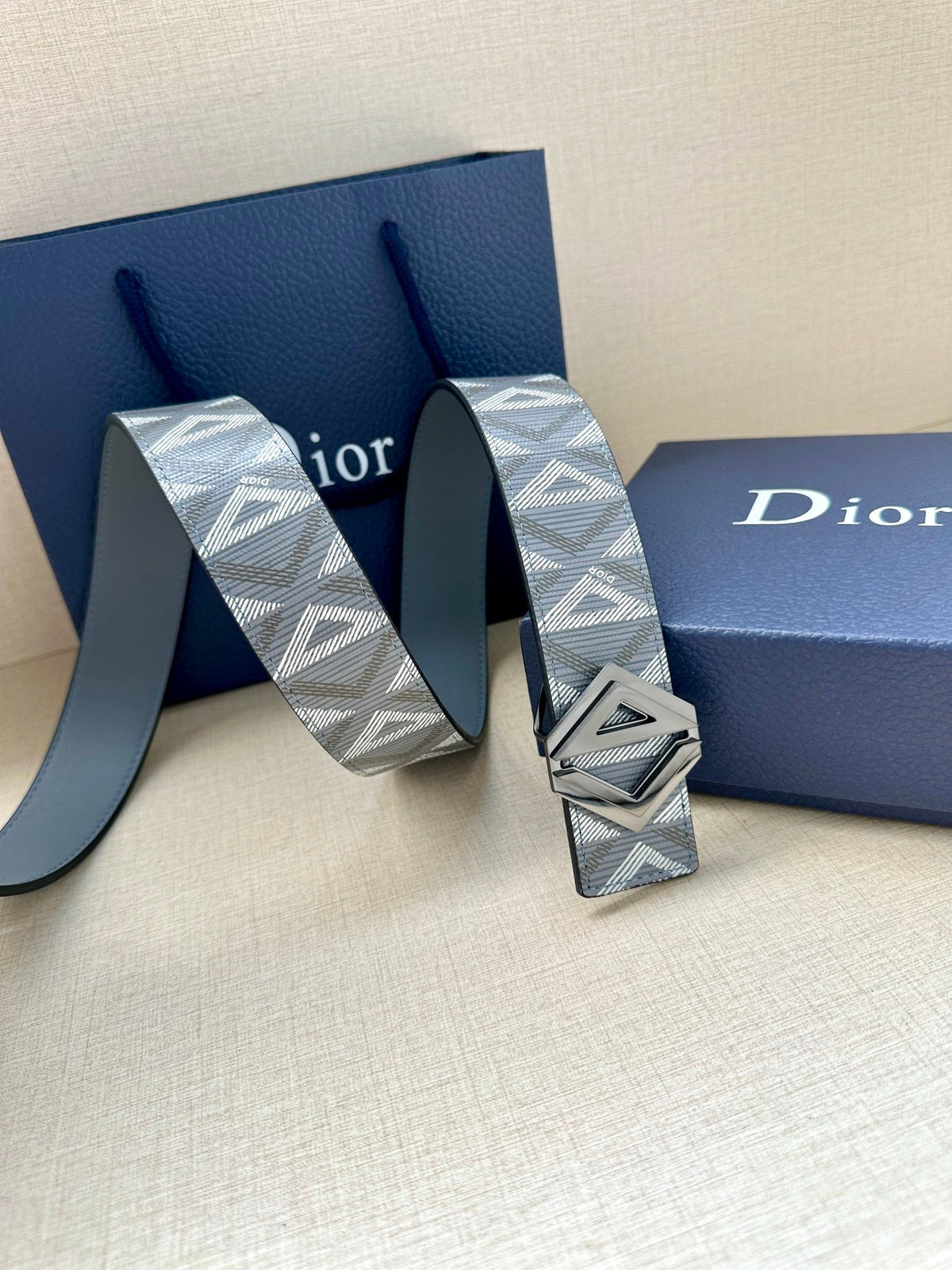 Dior 2026 CD Diamond Reversible Belt 40mm Leather