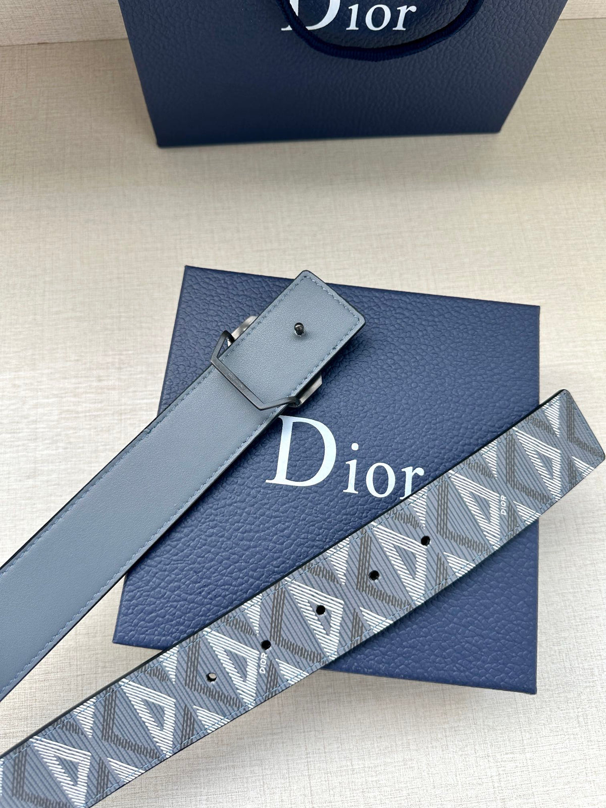 Dior 2026 CD Diamond Reversible Belt 40mm Leather