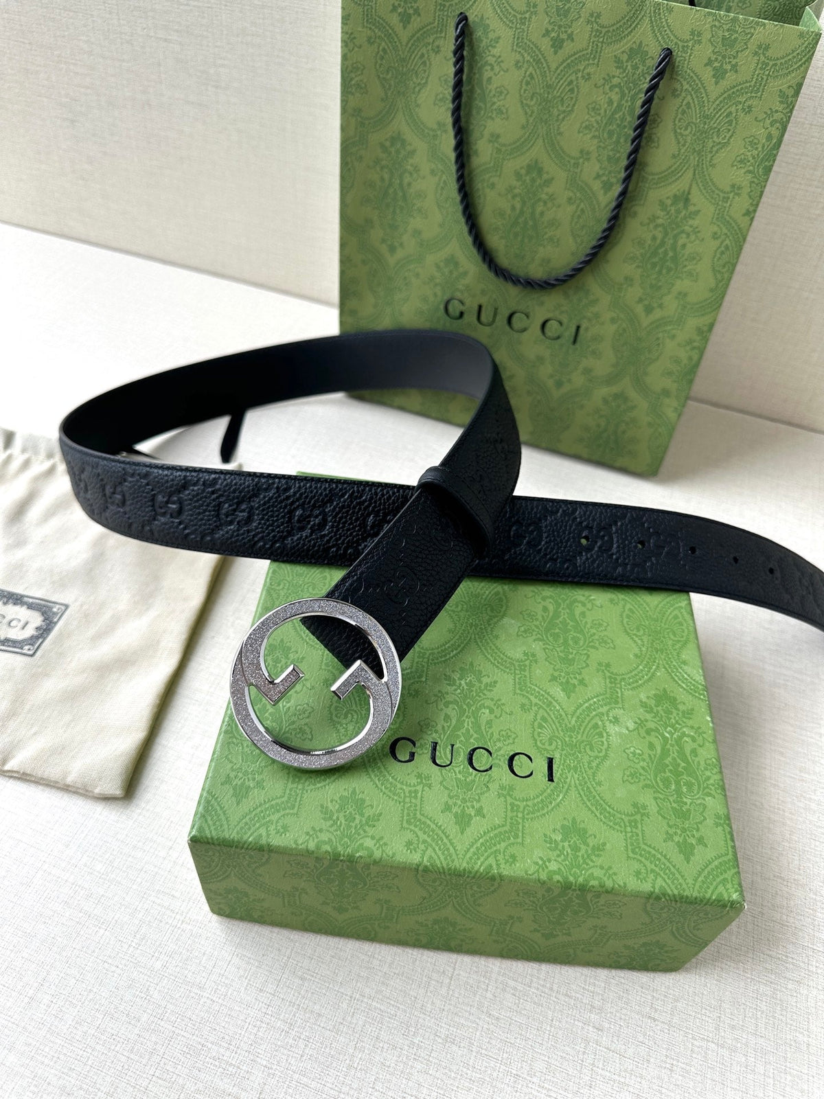 Gucci 2026 Embossed GG Belt 40mm Calfskin