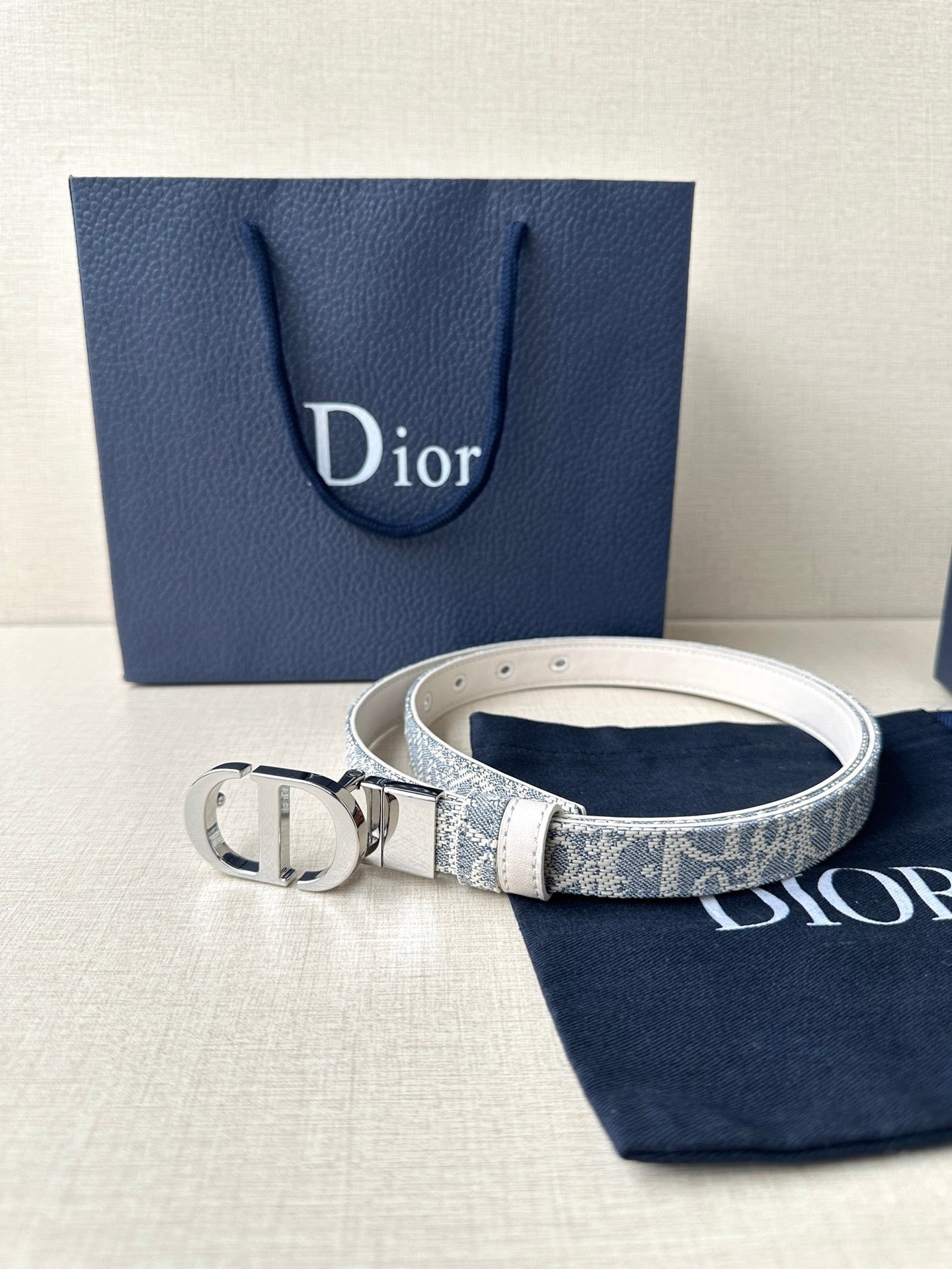 Dior 2026 30 Montaigne Reversible Belt 20mm Canvas