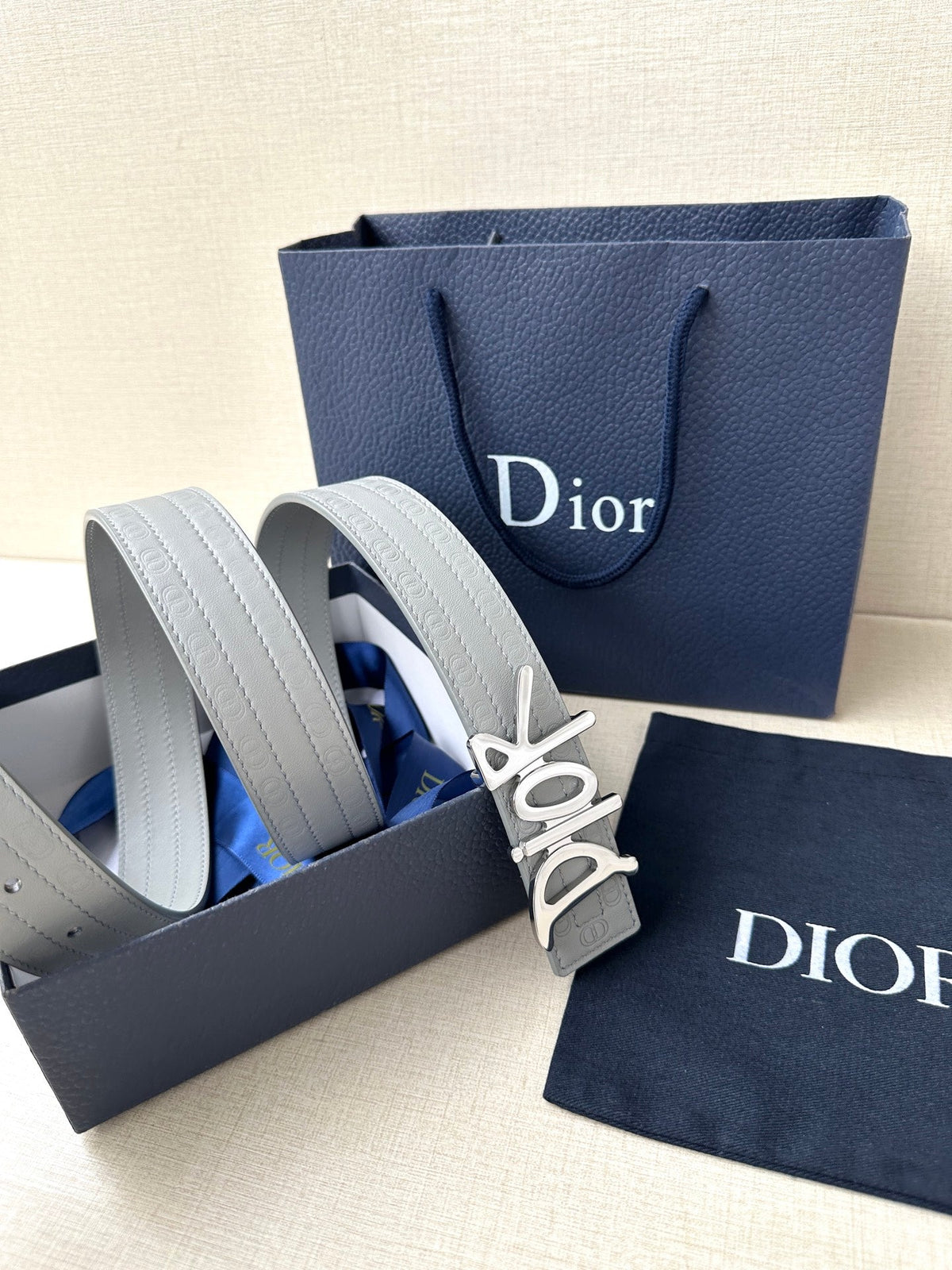 Dior 2026 Oblique Cosmo Reversible Belt 35mm Leather