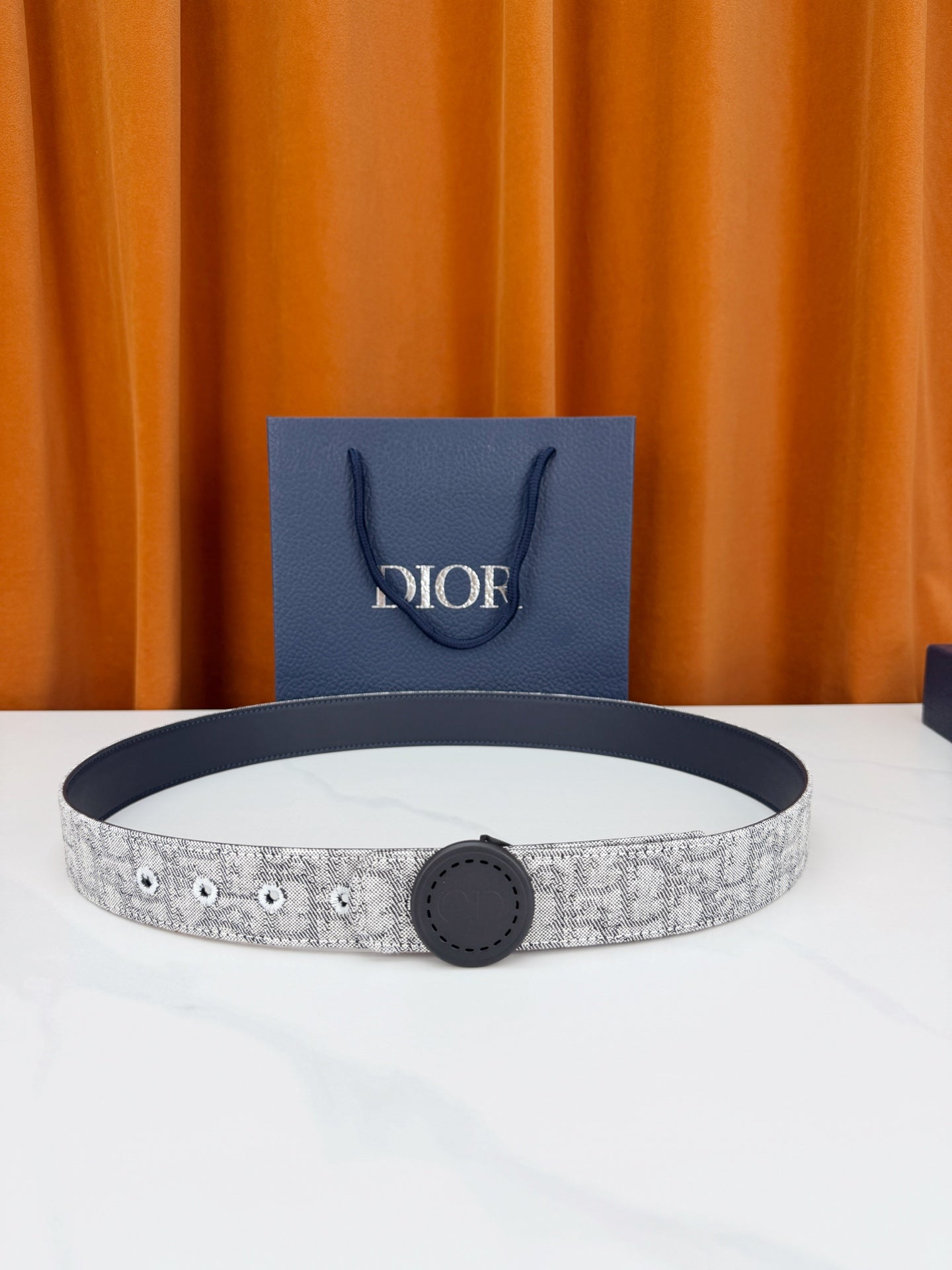 Dior 2026 Monogram Jacquard Reversible Belt 35mm Canvas
