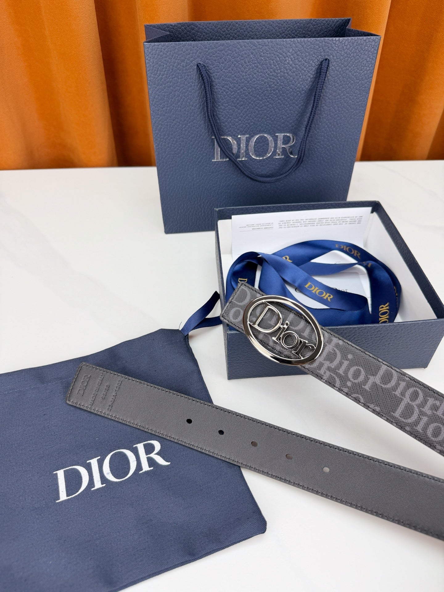 Dior 2026 Oblique Jacquard Belt 35mm Leather