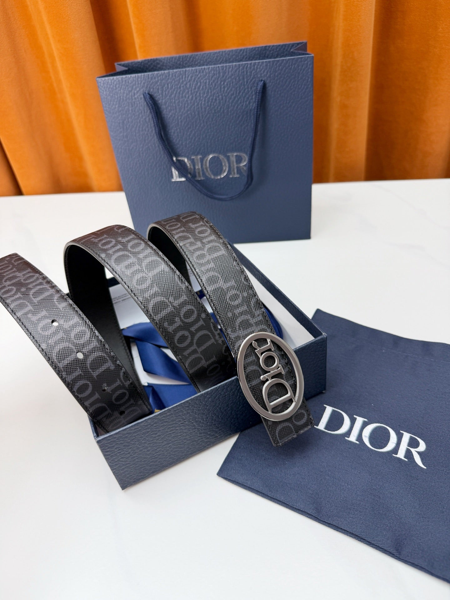 Dior 2026 Oblique Jacquard Belt 35mm Leather