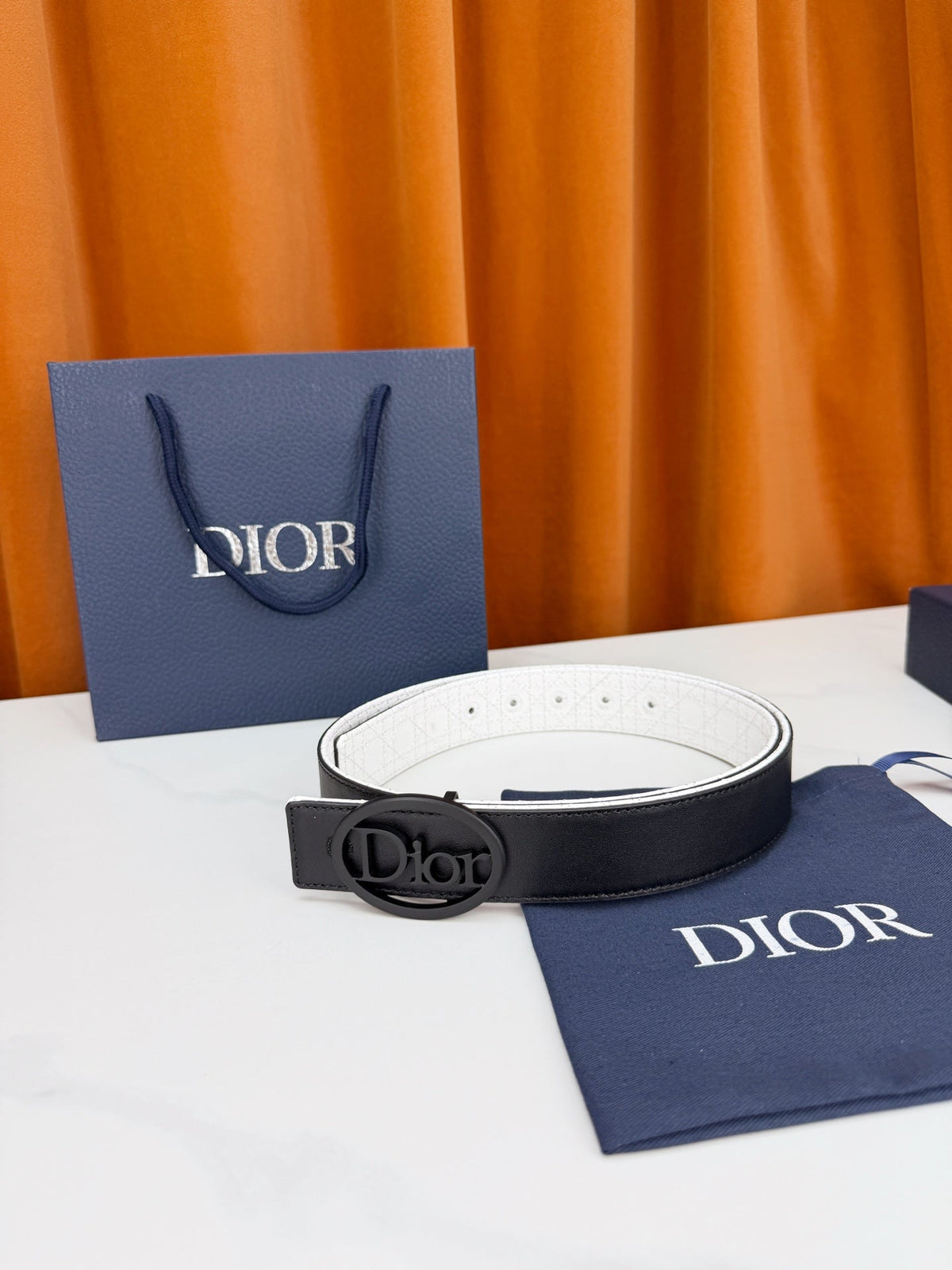 Dior 2026 Cannage Reversible Belt 35mm Leather