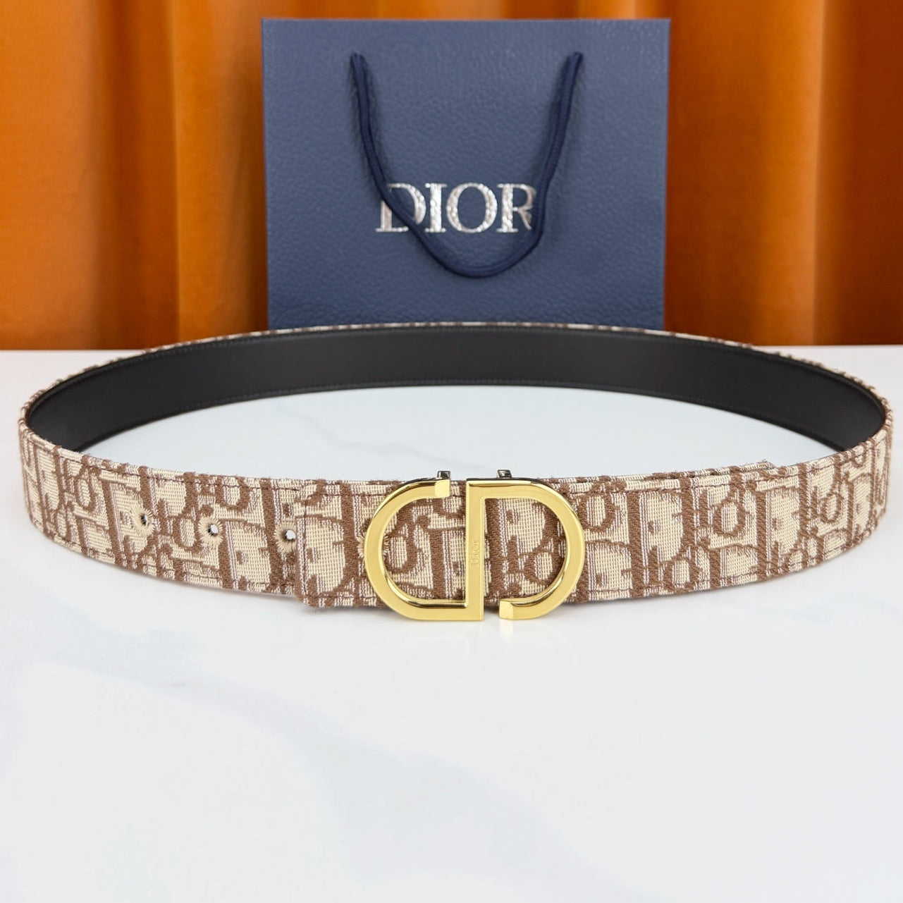 Dior 2026 Oblique Reversible Belt 35mm Canvas