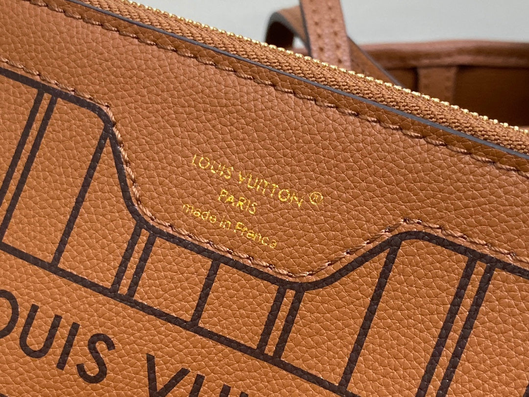 Neverfull 24 Bandoulière Inside Out BB Brown Calfskin