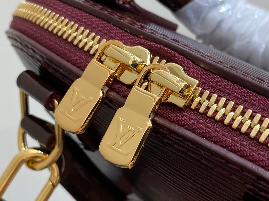 alma nano 18 bordeaux red epi calfskin