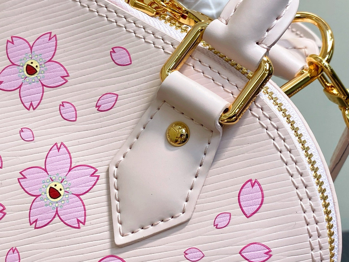 LV x TM Cherry Blossom Bag 23.5cm Pink Leather 334088