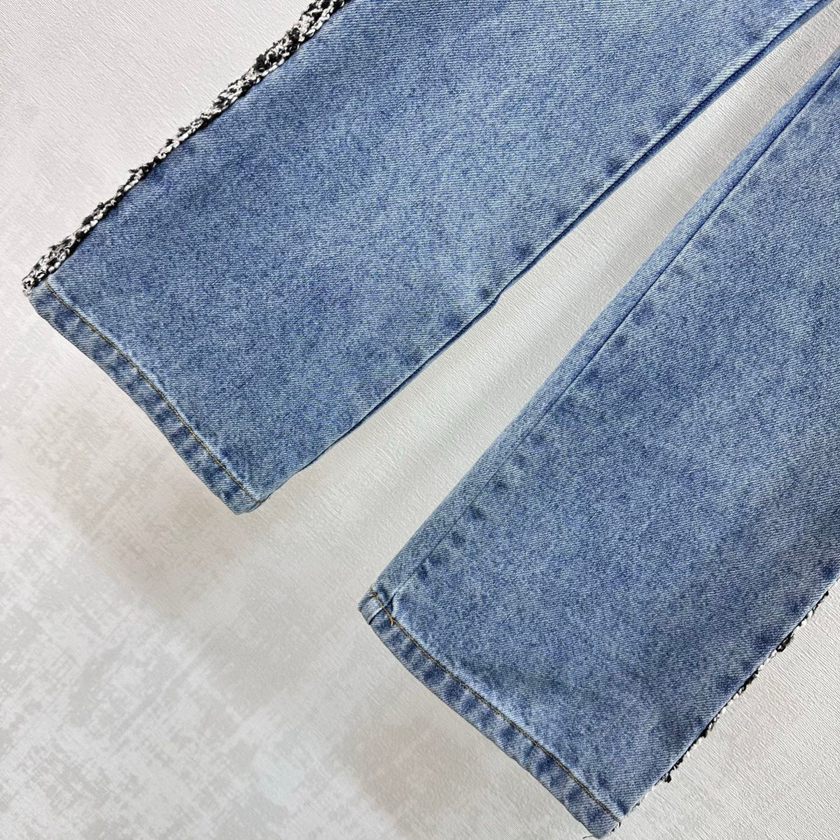 Chanel 2026 Patchwork and Hemmed Jeans Blue Cotton 239255