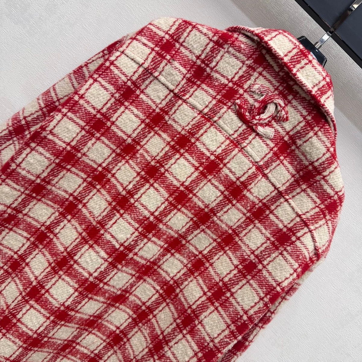 Chanel 2026 Checkered Jacket Red White Wool 418457