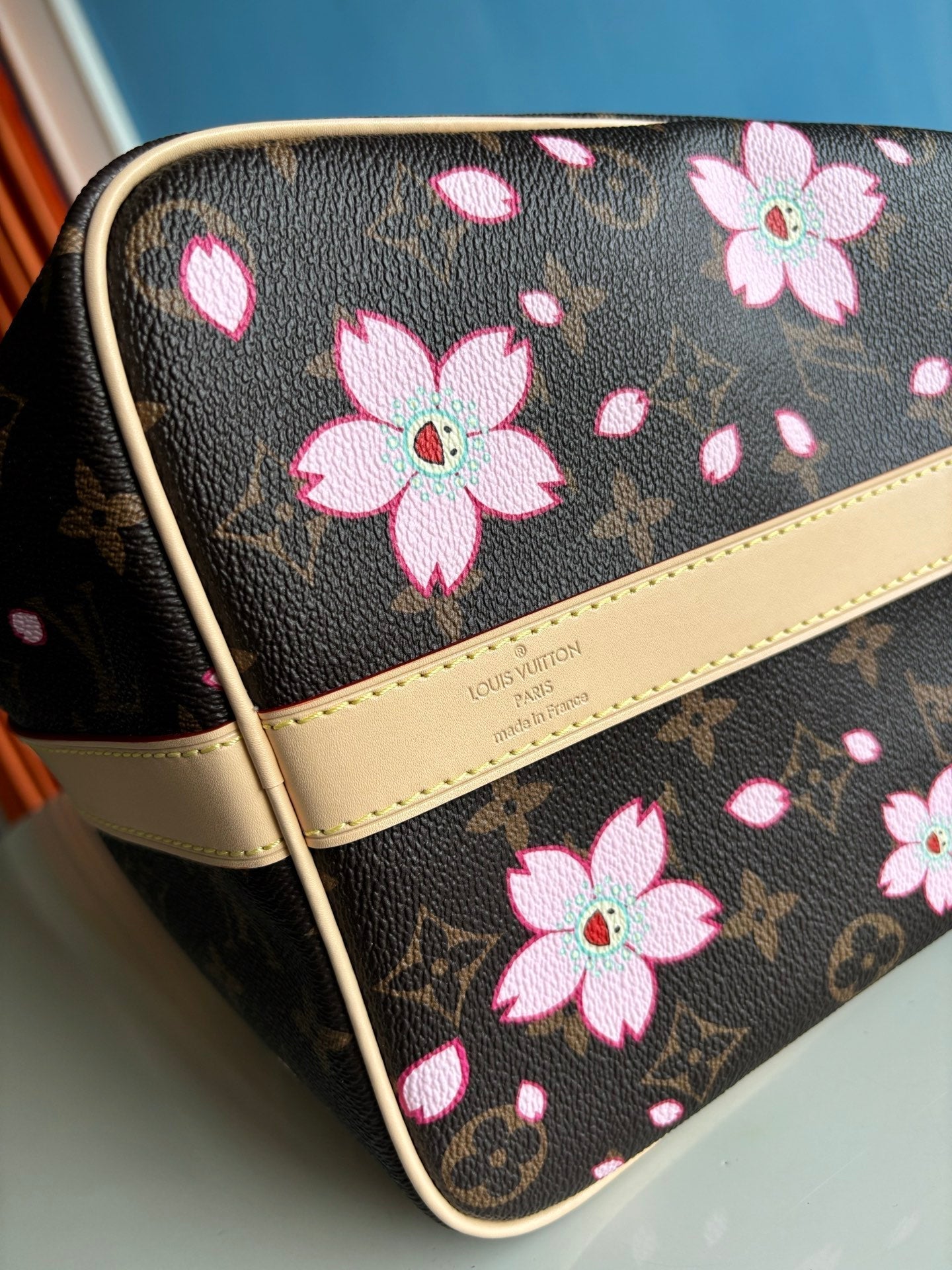 LV x TM Keepall Bandoulière 45cm Sakura Brown Monogram canvas