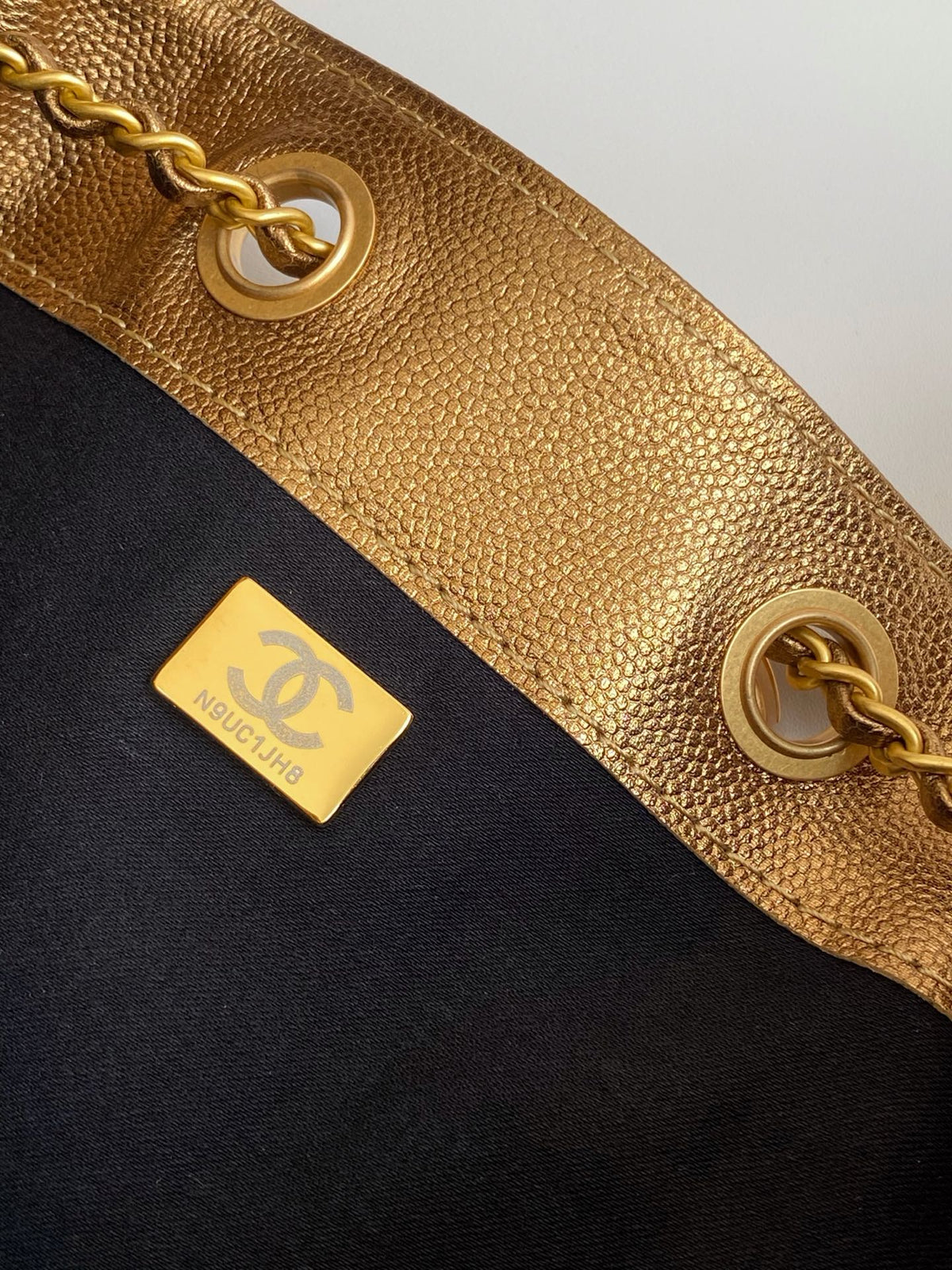 CC 25C Hobo Bags 40cm Bronze Metalic Grained Calfskin