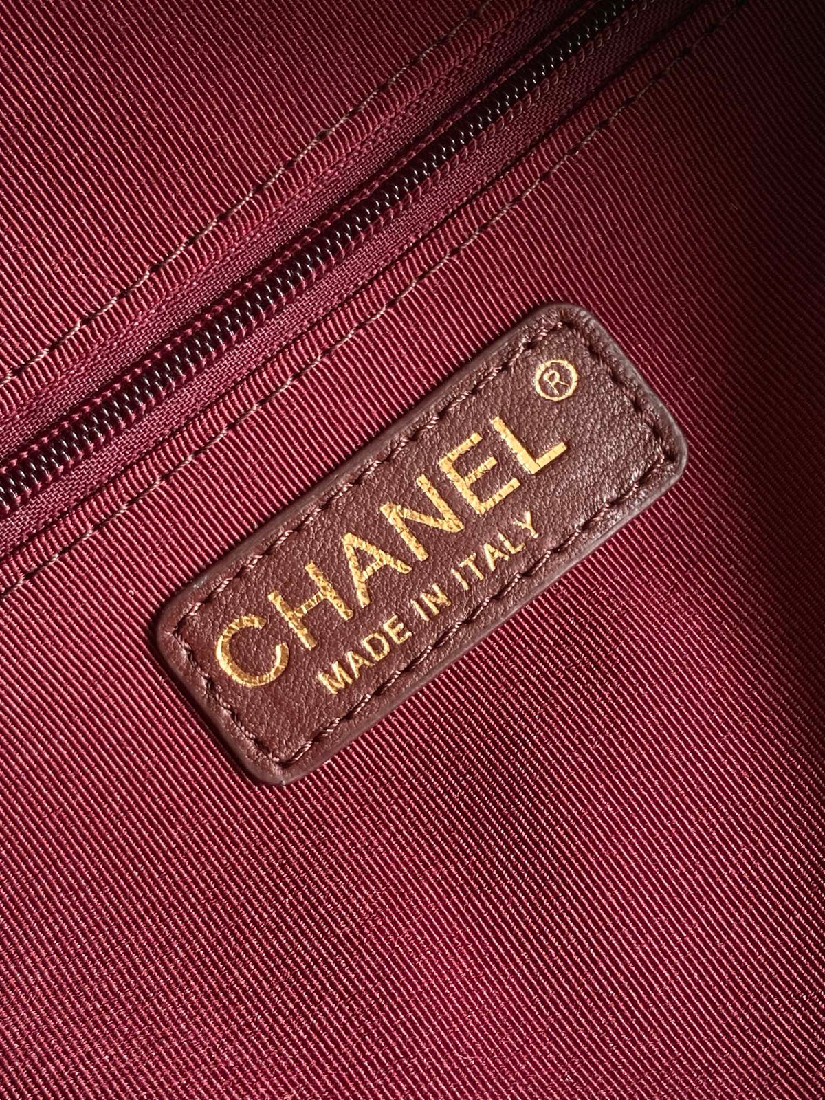 Chanel 25K Bowling Bag Burgundy Gold Sheepskin 294980