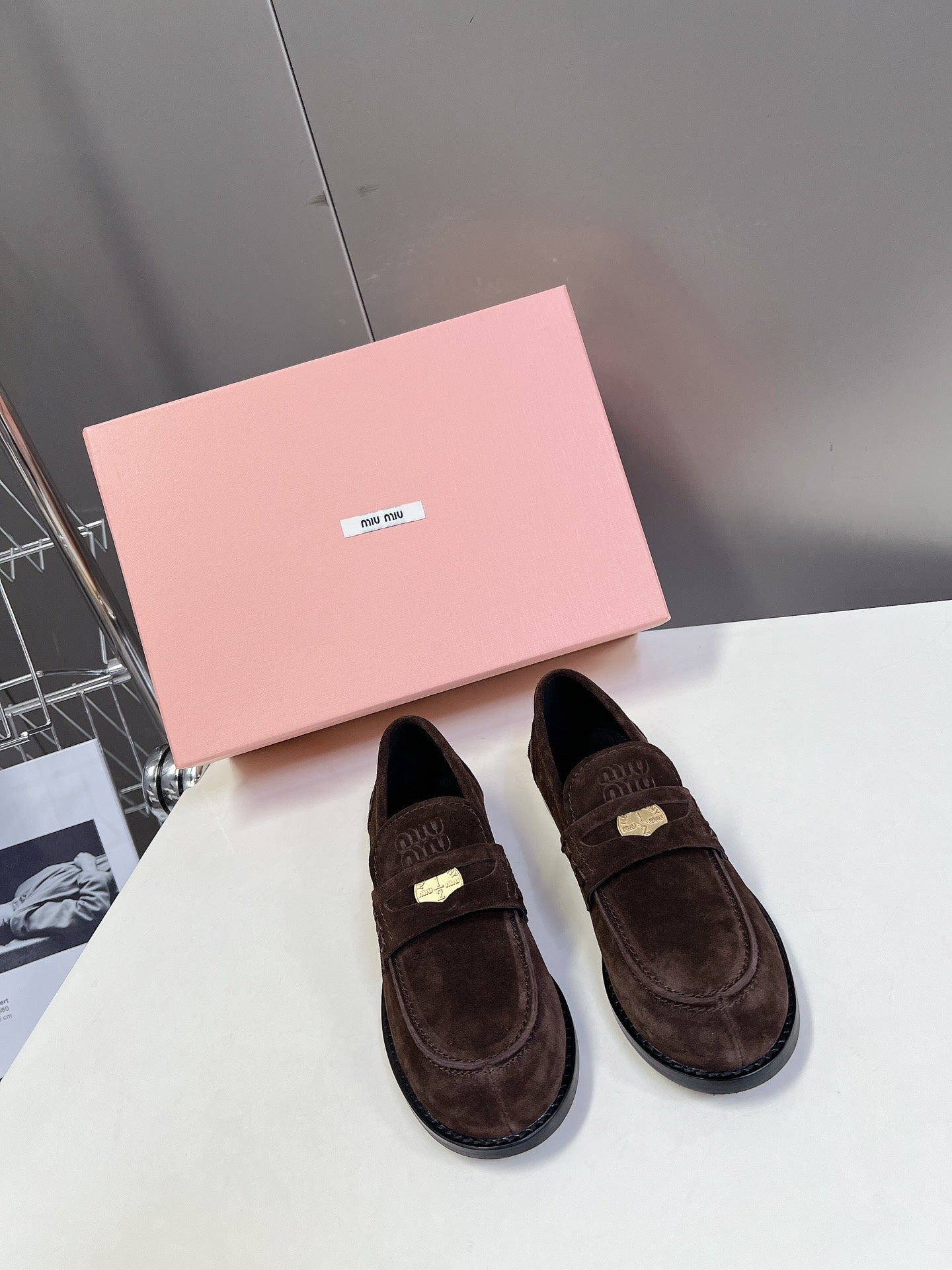 Miu Loafers Vintage Dark Brown Suede