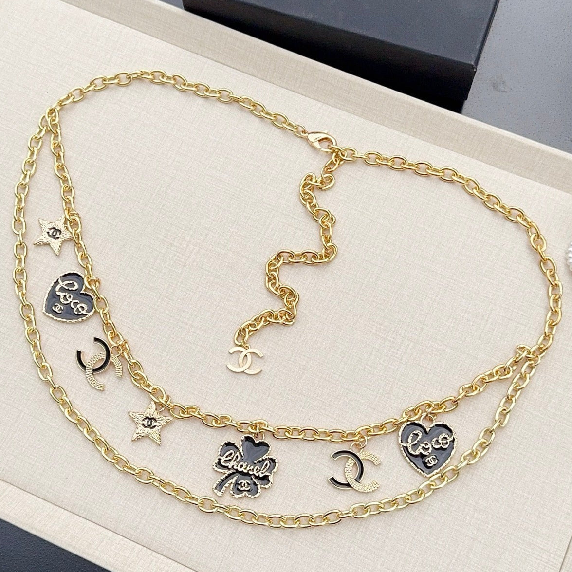Chanel 2026 Heart Lucky Clover Charm Chain Belt 200770