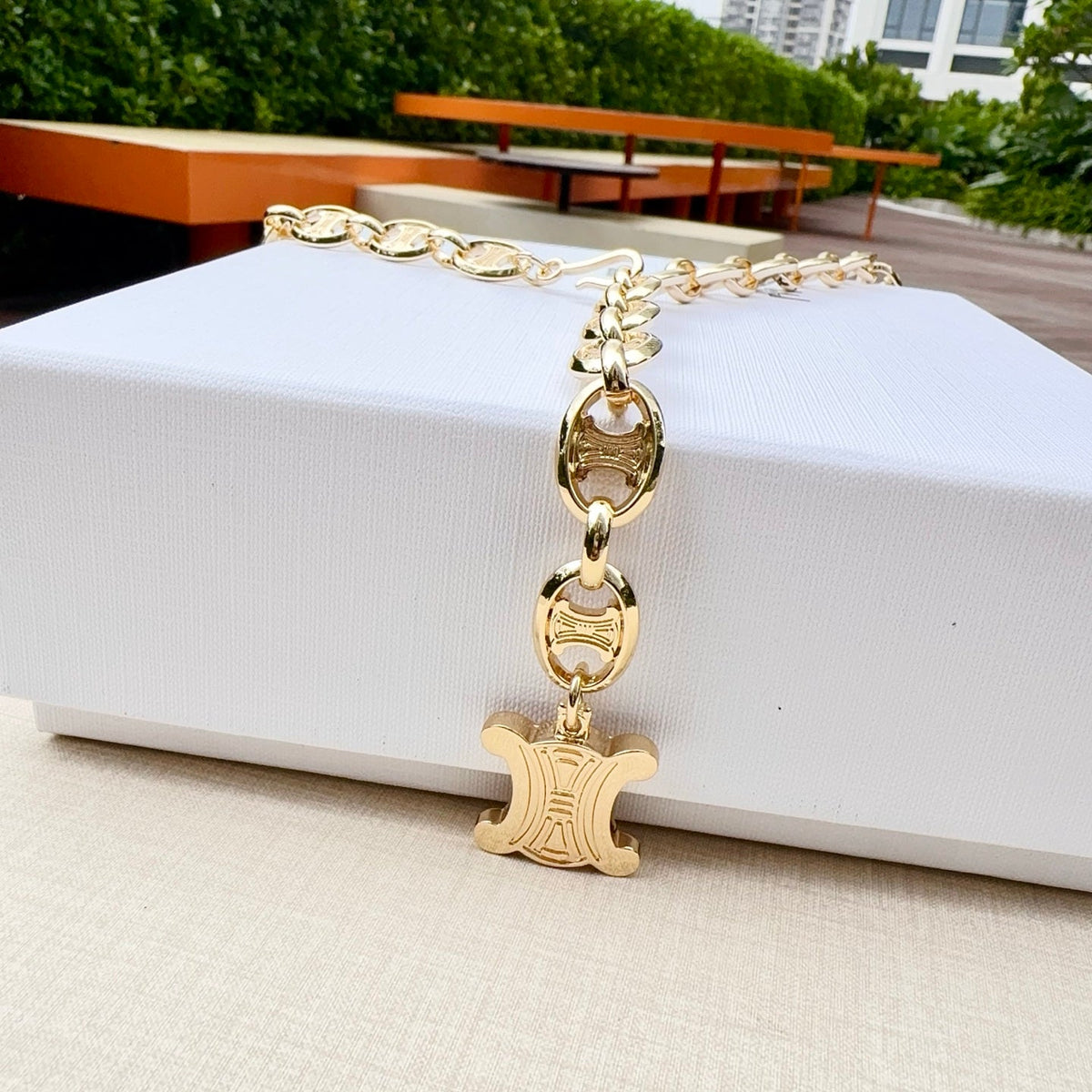 Celine 2026 Gold Metallic Belt