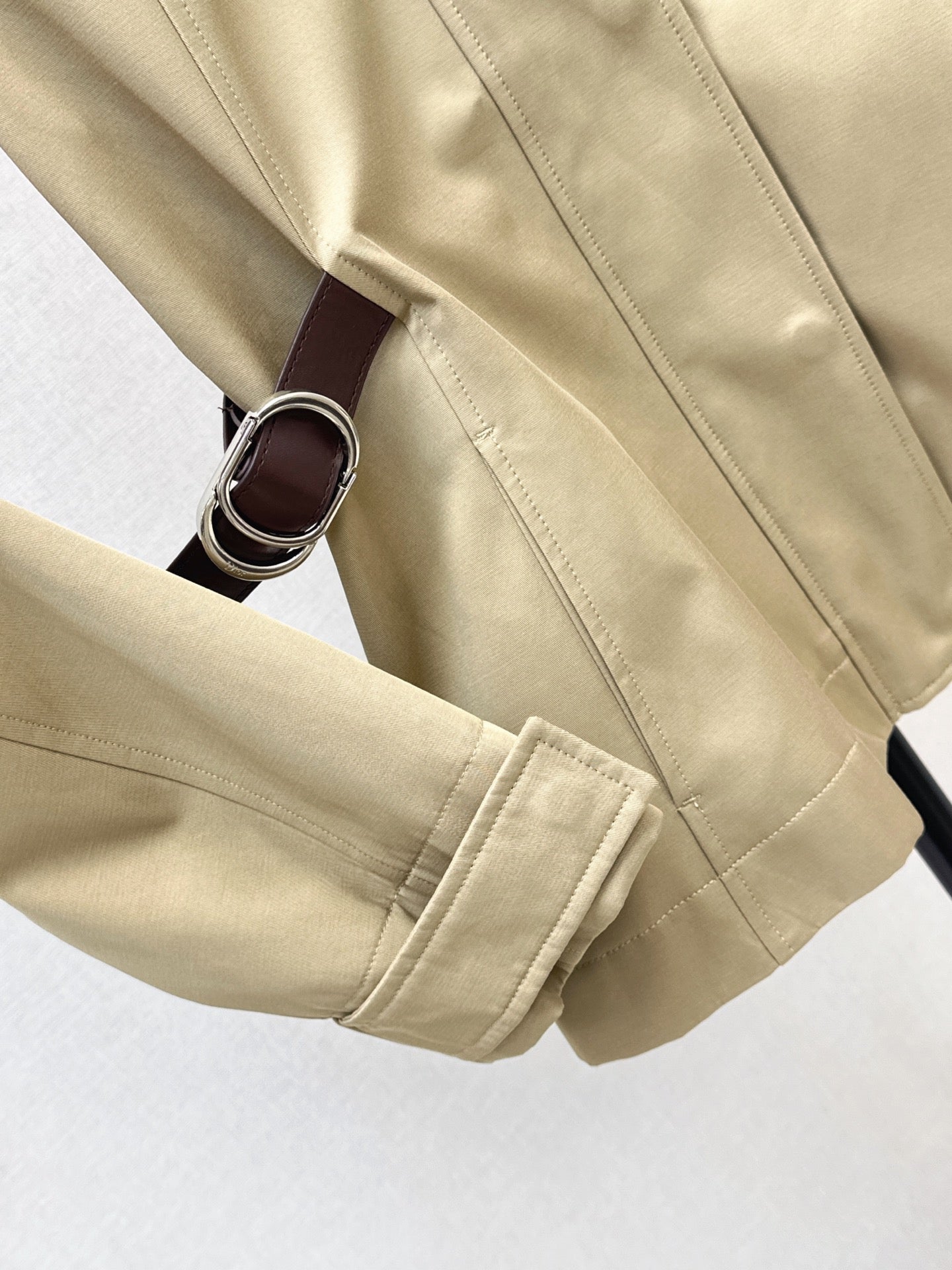 Dior 2026 Mid-Length Trench Coat with Double-Sided Leather Belt Cotton 776504
