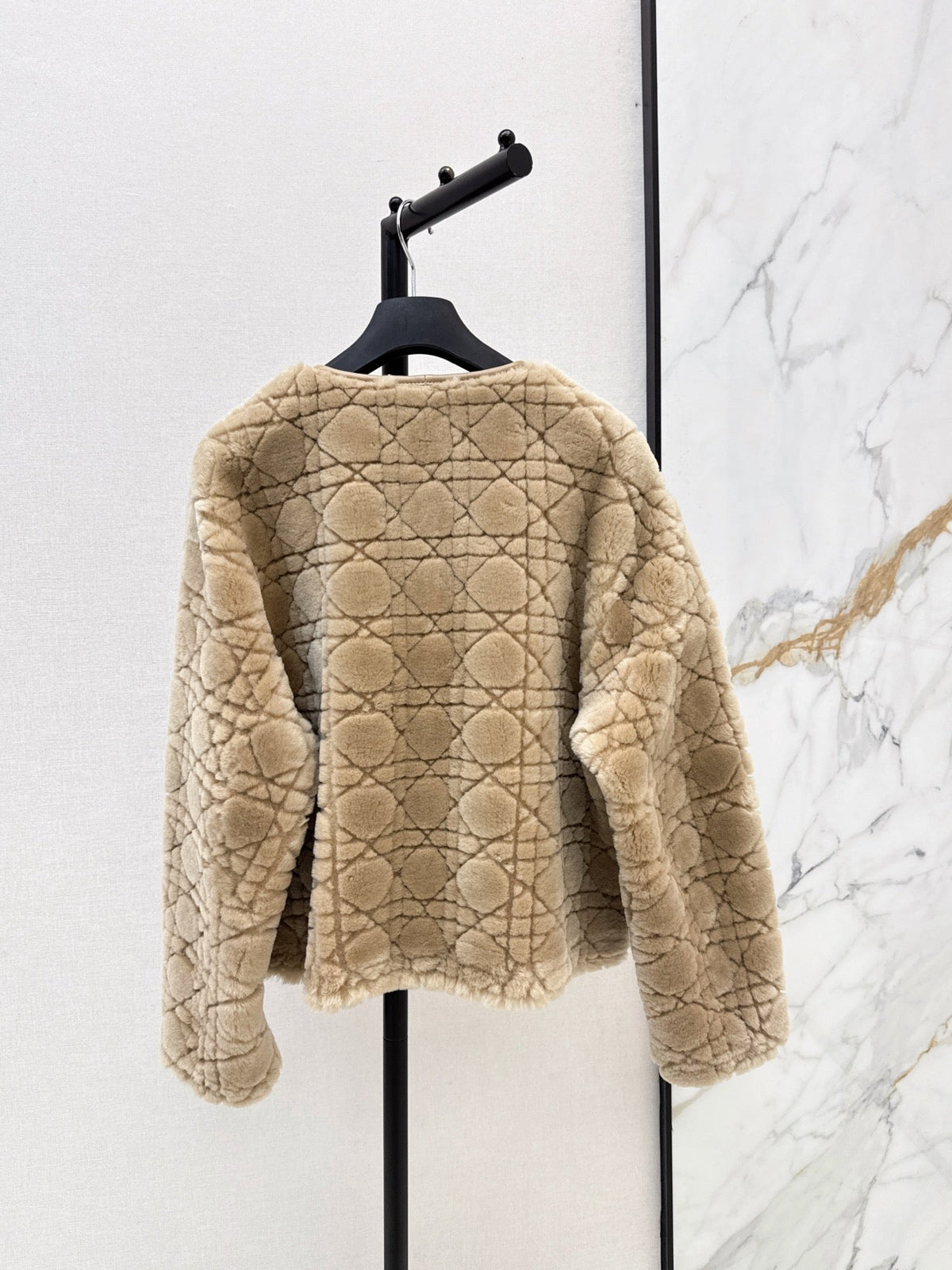 Dior 2026 Cannage Pattern Fur Coat 787415