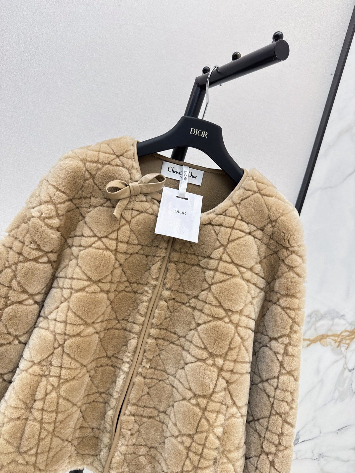 Dior 2026 Cannage Pattern Fur Coat 787415