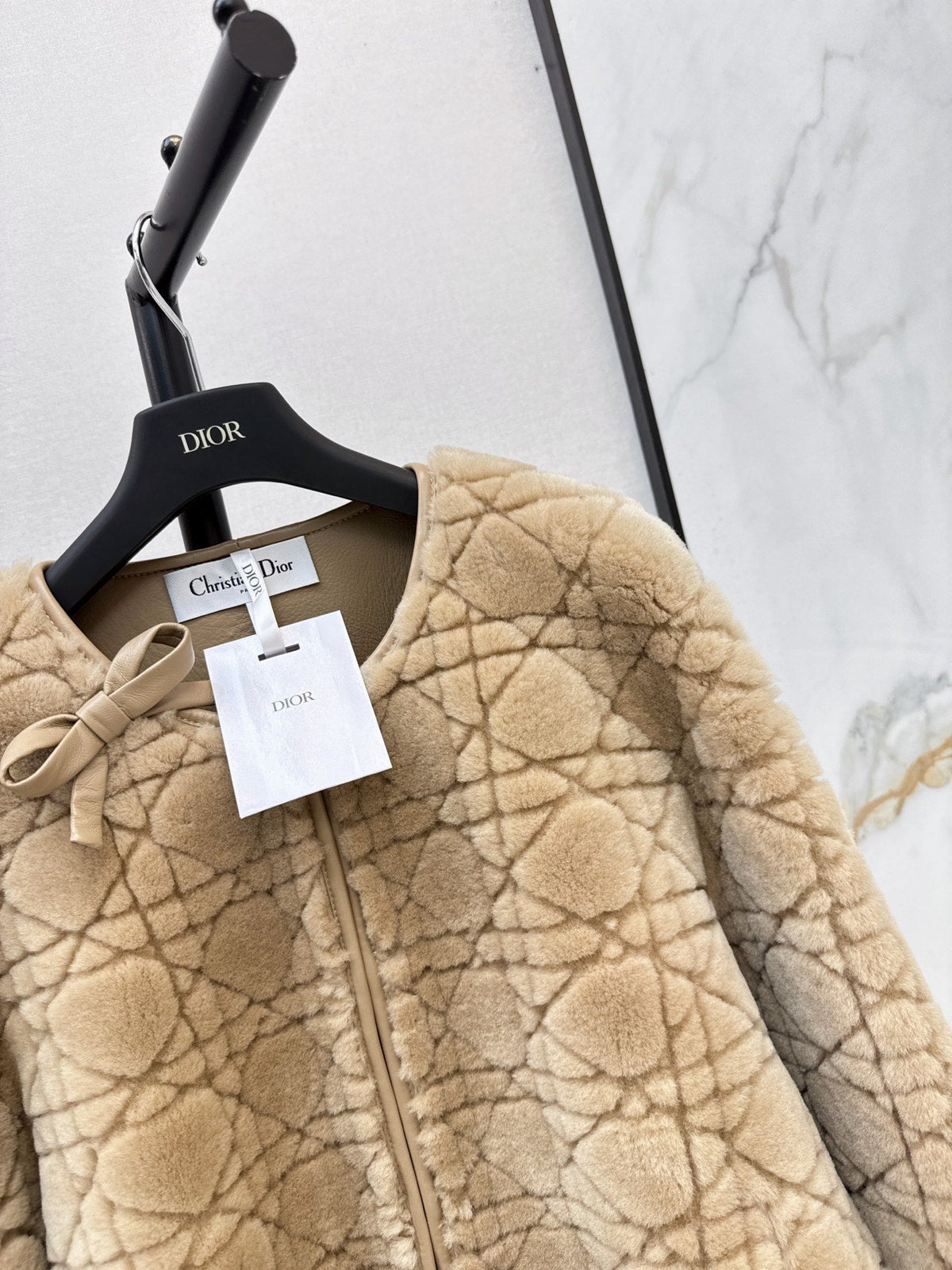 Dior 2026 Cannage Pattern Fur Coat 787415