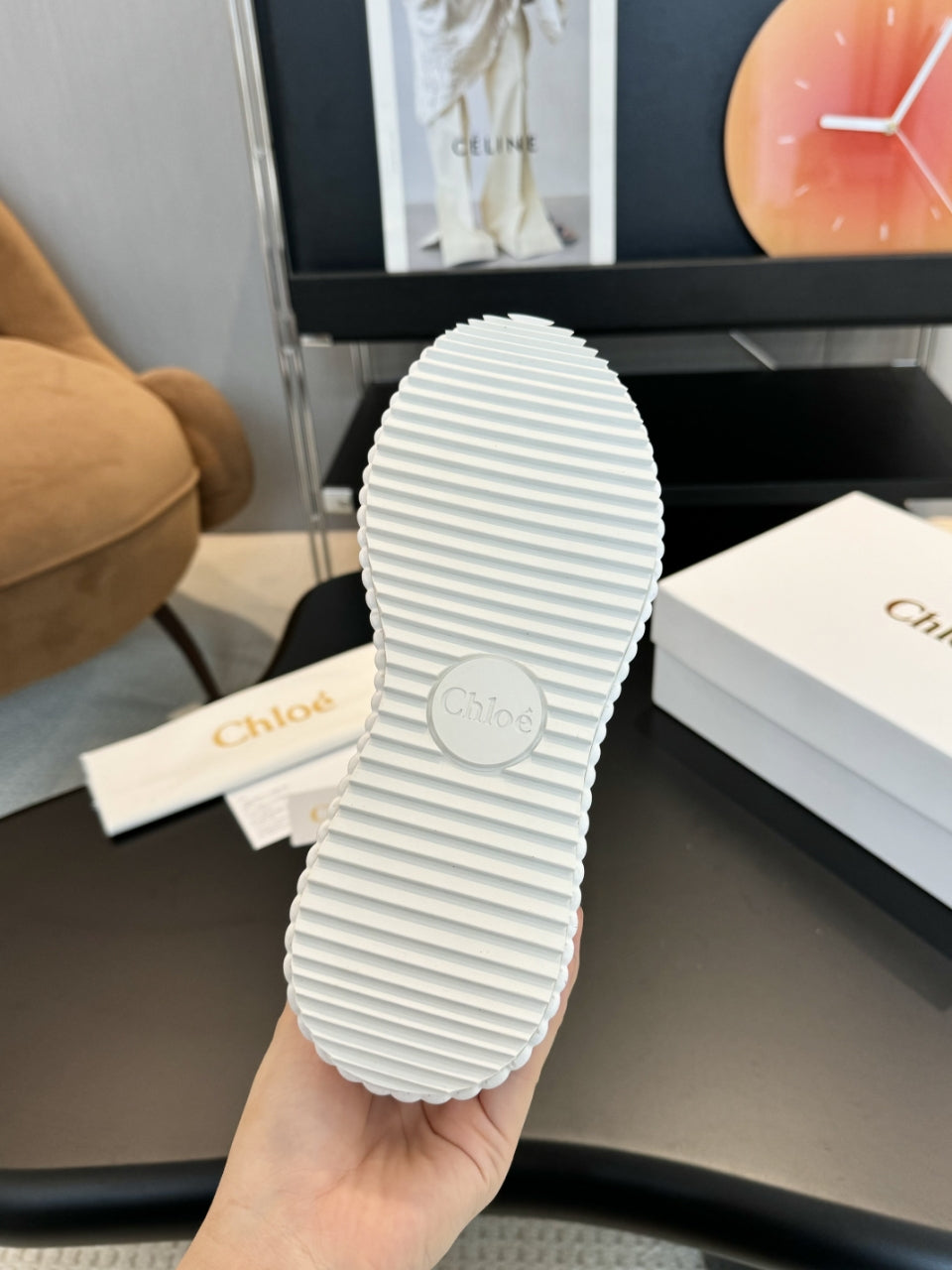Chloe 2025 Nama Wedge Sneaker White Cowhide 576720