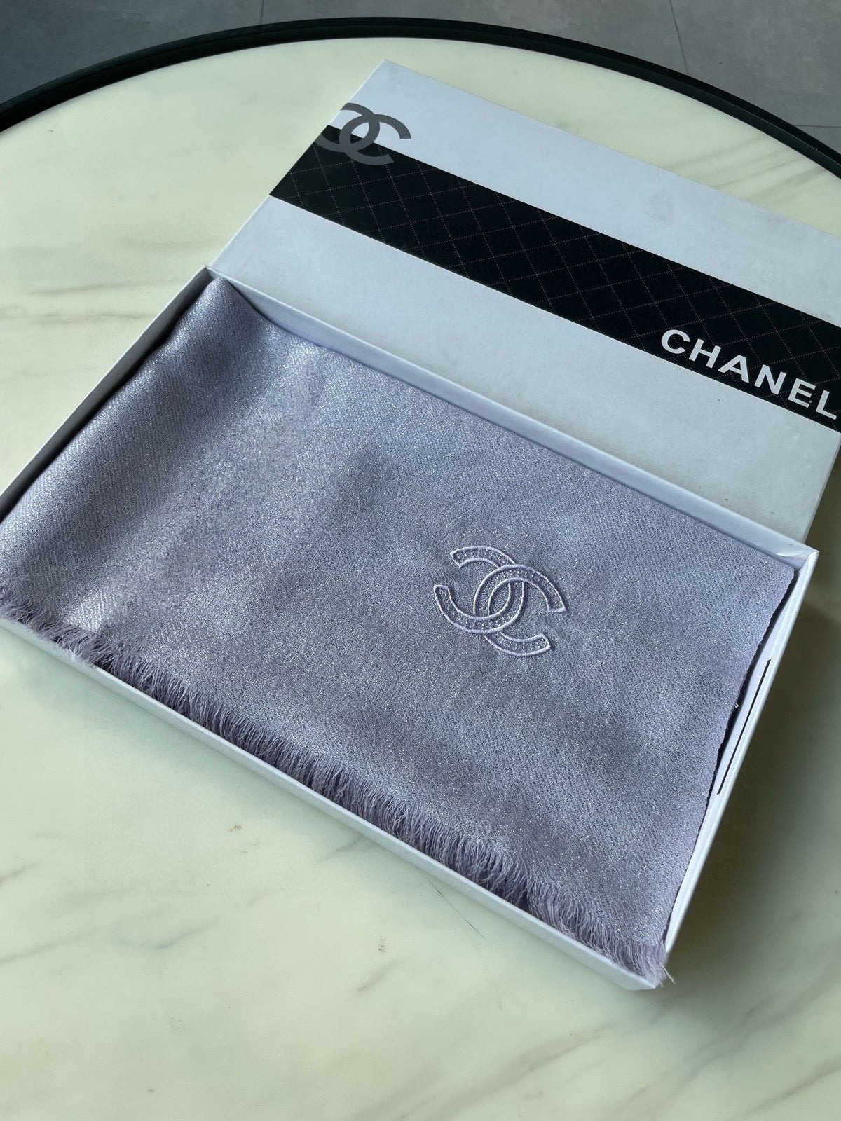 CC Scarf 210 CM In Light Grey Purple Cashmere 418352