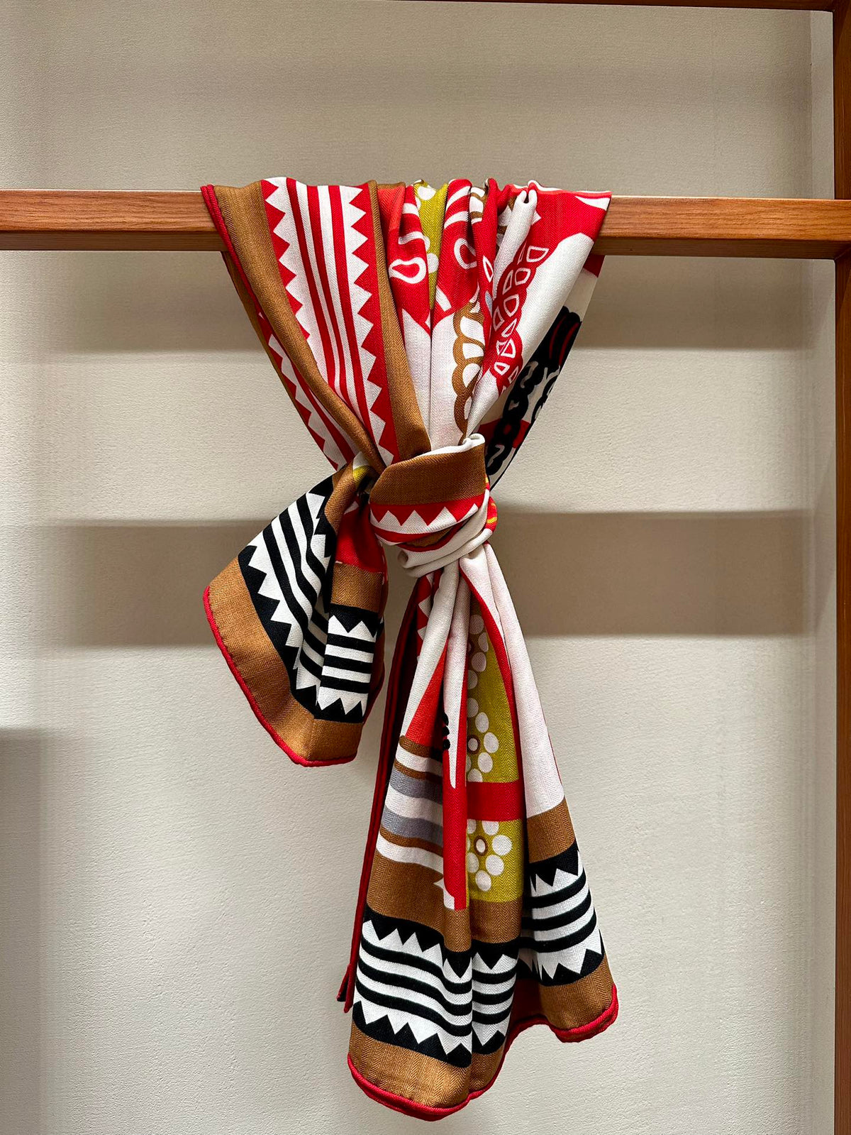 Square Scarf 140 CM Red Colorful Silk