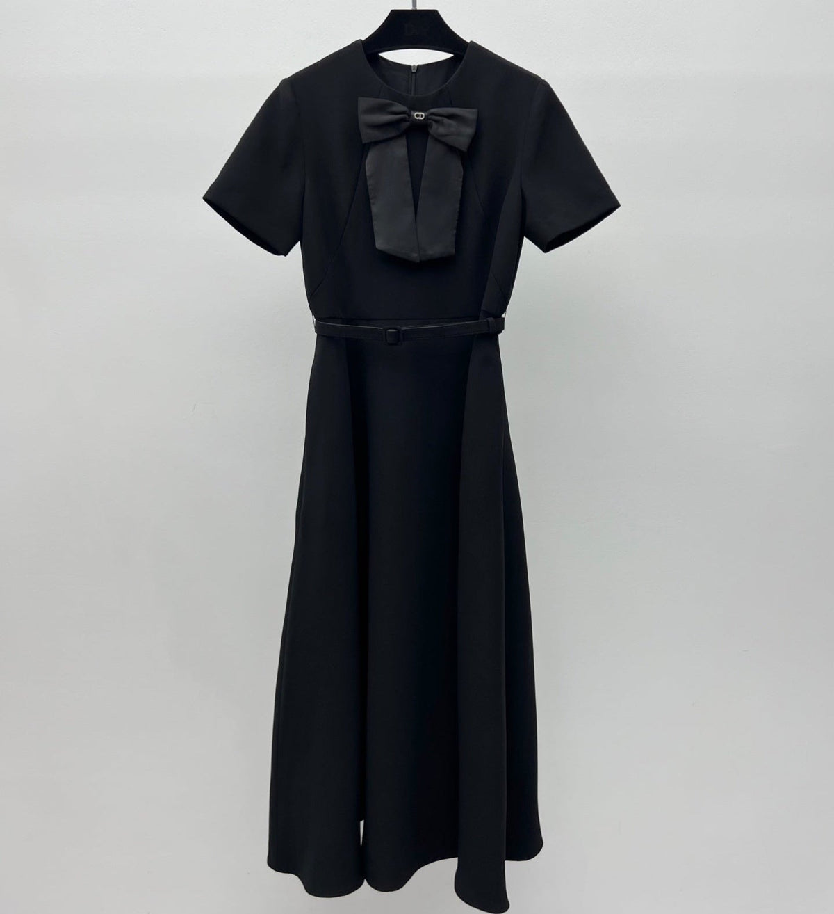 Dior 2026 Bow-Embellished Belt Dress Black Polyester 445444