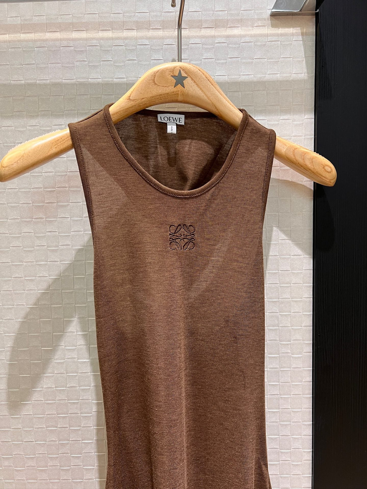 Loewe Embroidered Logo Knotted Vest Top Brown Polyester Fiber