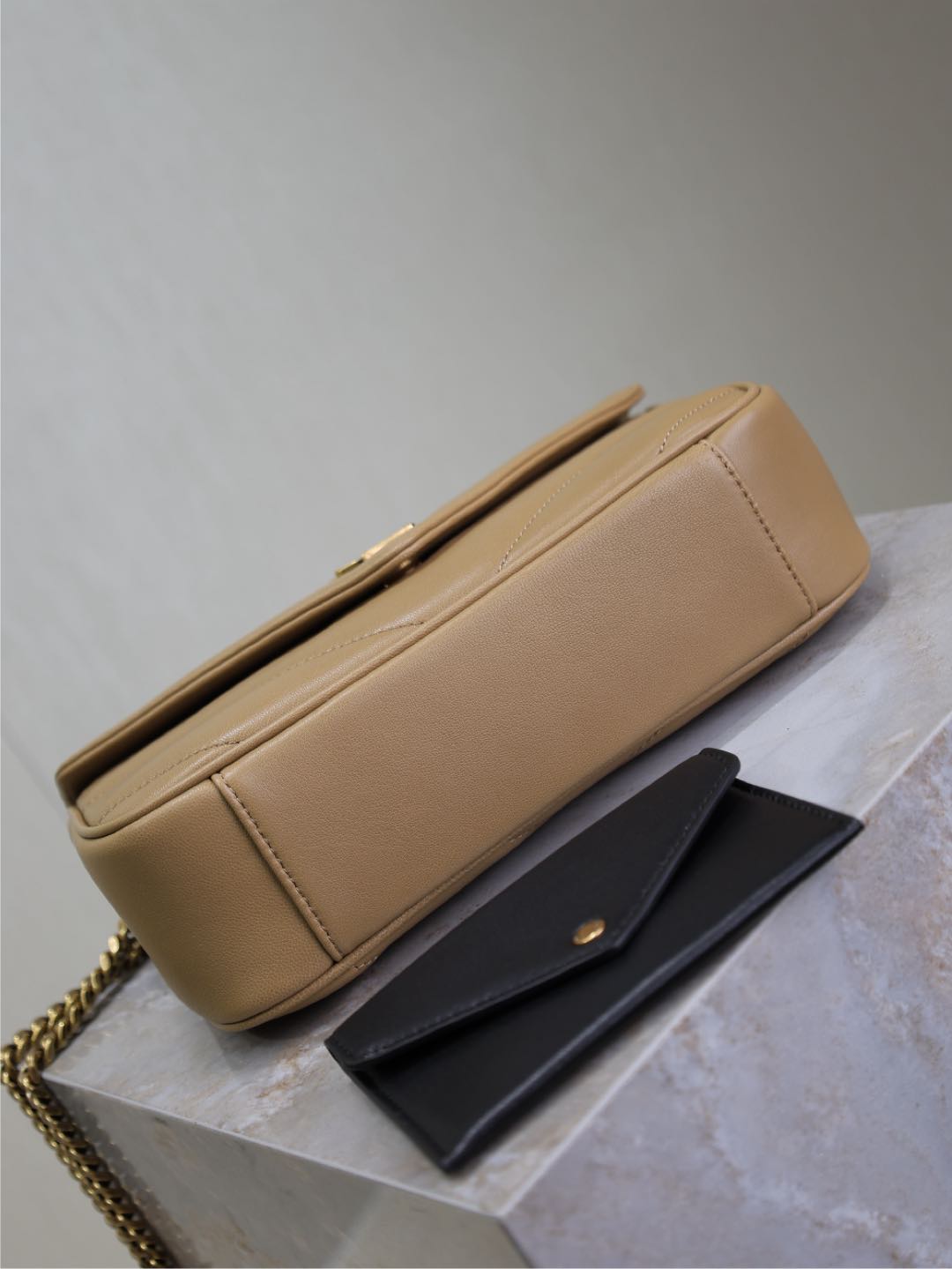 LOULOU SMALL 24 IN MILK TEA SHEEPSKIN GOLD HARDWARE