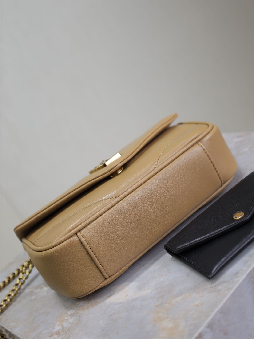 LOULOU MINI 20 IN MILK TEA SHEEPSKIN GOLD HARDWARE