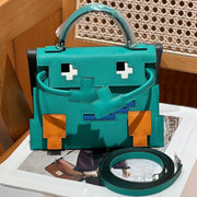 High-end Hermes 2026 Kelly Doll Picto Bag 18cm Cowhide