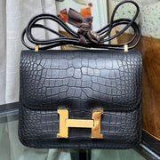 High-end Hermes 2026 Constance Bag 19cm Crocodile Leather