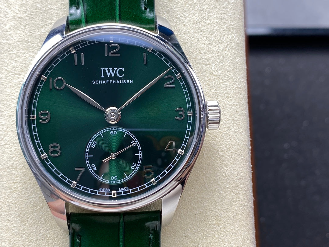 IWC Portuguese 40.4mm Green Dial Steel Case Silver Numerals