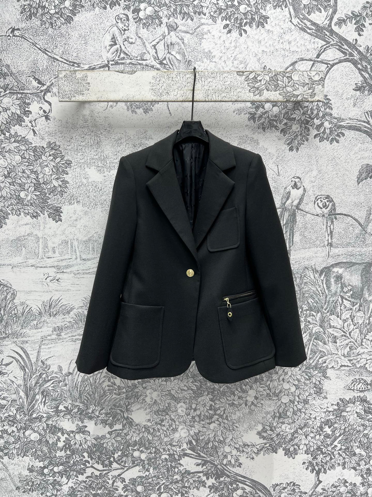 LV 25 Flower Vest Black Polyamide Wool