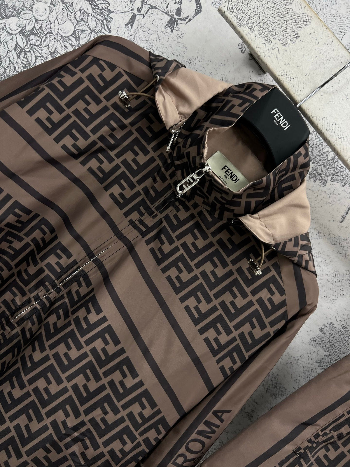 Fendi 25 Monogram Set Brown Black Polyester